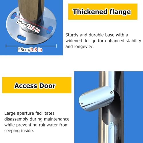 Adjustable 3.5m Security Camera Pole Stand Kit - Extra-Long Sections for Enhanced Surveillance, Universal Compatibility, Easy Installation, Durable Design