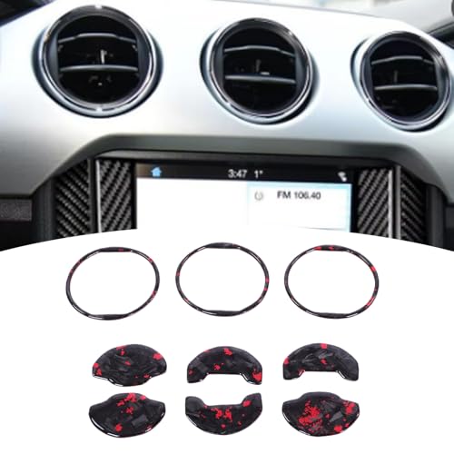 Garniture de Sortie d'air de Console Centrale en Carbone Rouge pour Coupé Sport 15-20