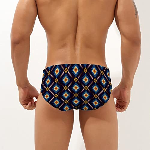 Breniney Mens Summer Fashion Seaside Beach Holiday Swimming Print Lace Up Briefs Swimsuit Beach Medium Board Shorts Black #TOP2