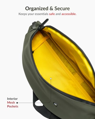 Image of Destinio Waist Bag for Man Woman - Anti Theft, Waterproof Zippers and Back Pocket - Large Travel Waist Pouch, Fanny Pack, Belt & Hip Bag for Hiking, Passport, Gym (Olive Green)