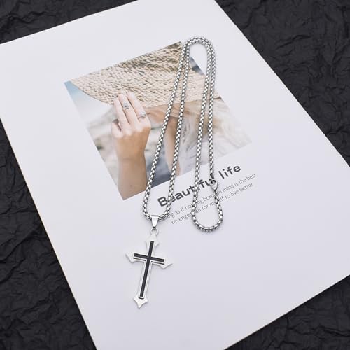 Collier croix crucifix anti-allergique pour peau sensible qui ne noircit pas - 5
