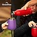 GRANDTIES Insulated Coffee Mug with Handle - Sliding Lid for Splash-Proof 16 oz Wine Glass Shape Thermal Tumbler with Double Walled Vacuum Stainless Steel Keeps Beverages Hot or Cold - Sparkling Grape