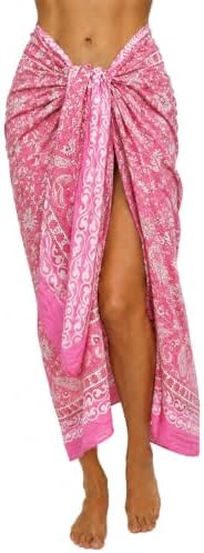 Rastogi Handicrafts 100% Cotton Hand Block Print Sarong Womens Swimsuit Wrap Cover Up Long (73" x 44")