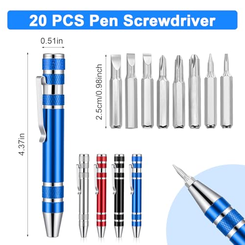 20 Pcs Pen Screwdriver Gifts Multitool Handy Tool 8 In 1 Magnetic Pocket Screwdriver Precision Function for Mini Gadgets by Tobeelec - Image 2