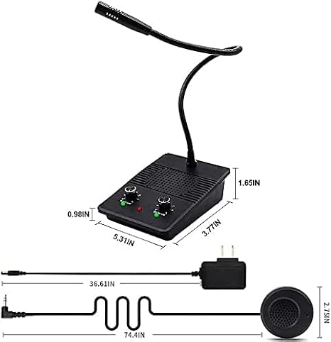 CHROX Window Intercom Speaker System, Anti-Interference Glass Window Microphone Two-Way Communication for Shops, Banks, Hospitals, Restaurants [Energy Class A]