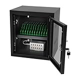 12 Slot Device Mobile Charging Station & Storage Box, Portable Cellphone Charging Locker, Wall-Mounted Secure Phone Cabinet for Students Employees Tourists, Cell Phone Charging Stations (Black)