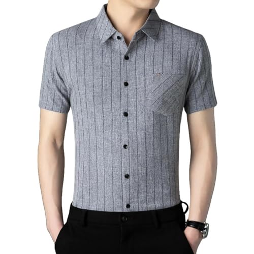 Chemise en lin homme légère à rayures pour look vacances à la plage et terrasses