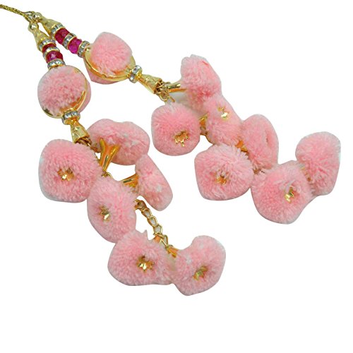 Knitwit Decorative Sari Blouse Beaded Indian Pink Tassels Latkans Crafting By 1 Pair #TOP2