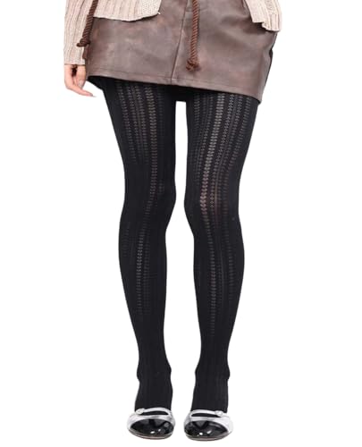 Image of Mrotrida Women's Heart Pattern Tights Elastic Jacquard Love Heart Pantyhose Stockings