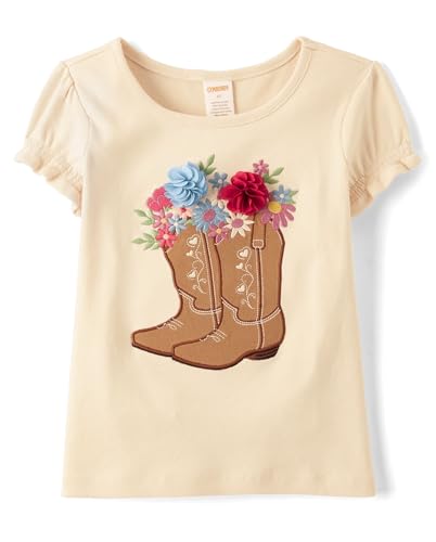 Image of Gymboree Girls' and Toddler Puff Sleeve Embroidered T-Shirt