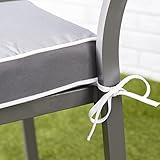 Alfresia Garden Seat Pad Cushions – Set of 2 Large Replacement Outdoor Chair Cushions, Luxury Style, Thick Luxury Foam Filling, Polyester Case, Choice of Colours, Quality Guaranteed (Grey) - Image 4