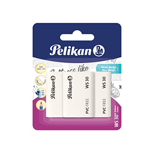 Pelikan Eraser WS30 Plastic Pack of 3 606226