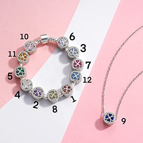 St Patricks Day Clover Charms For Women - 925 Sterling Silver Four Leaf Clover Bead Fit Pandora Bracelet & Necklace Jewelry Green Shamrock Charm Bracelet Gifts For Women Girls #TOP3