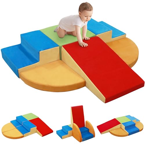 LEWGEE Schaumstoff Bausteine Kinder Softbausteine Montessori Spielzeug für Kinder Waschbare Hülle für Indoor-Spaß zum Krabbeln & Rollen Indoor Krabbel Kletter Aktivitäts Spielset