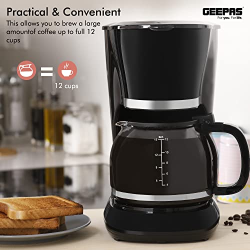 GEEPAS-15L-Filter-Coffee-Machine-800W-Coffee-Maker-for-Instant-Coffee-Espresso-Macchiato-More-Boil-Dry-Protection-Anti-Drip-Function-Automatic-Turn-Off-Feature-Standard--2-Year-Warranty