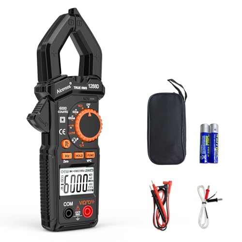 Aicevoos Alicate Amperímetro 6000 Contagens Amperímetro Medidor de Alcance Automático Dc Alicate Amperímetro, Mede Corrente Voltagem Capacitância Resistência (Corrente Ac/Dc)