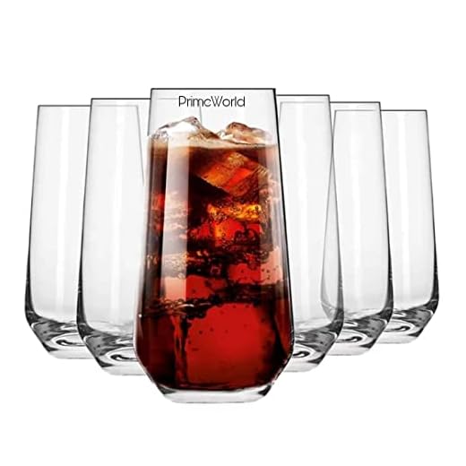 PrimeWorld European 300 ml Diamond Crystal Clear Glasses Set of 6 pcs - Tall Drinking Glasses for- Water, Juice, Colddrink, Mojito, Cocktail, Lead-Free, Perfect for Home, Restaurants and Parties