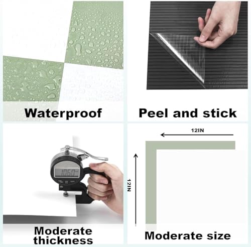 Peel and Stick Floor Tile Waterproof, 30pcs Vinyl Flooring 12inX12in by Alow - Used condition - Image 2