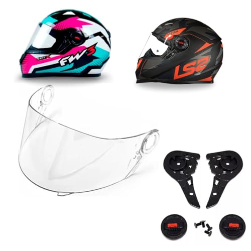 Viseira E Reparos Laterais Capacete Ls2 Ff358 Ff396 Cristal