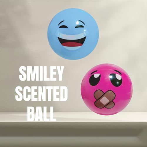 Image of GENIE'S Toy Bus 6-Inch Smiley Scented Play Ball | for Pool, Beach & Garden | Perfect for Outdoor & Indoor Play | PVC Ball for Kids & Adults I Pack of 2 (Multicolor)