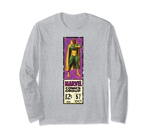 Marvel Vision Comics Group t-shirt vintage manches longues ticket label haut coton imprimé rétro