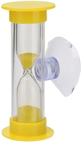 Minuteur de brossage des dents de 3 minutes pour enfants avec ventouse, décoration de la maison, sablier fait à la main, minuteur de nettoyage pour enfants (jaune) habile et professionnel
