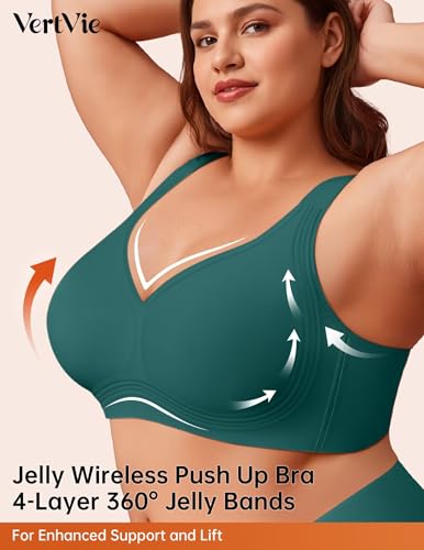 Image of Vertvie Jelly Bras for Women No Underwire Minimizer Support