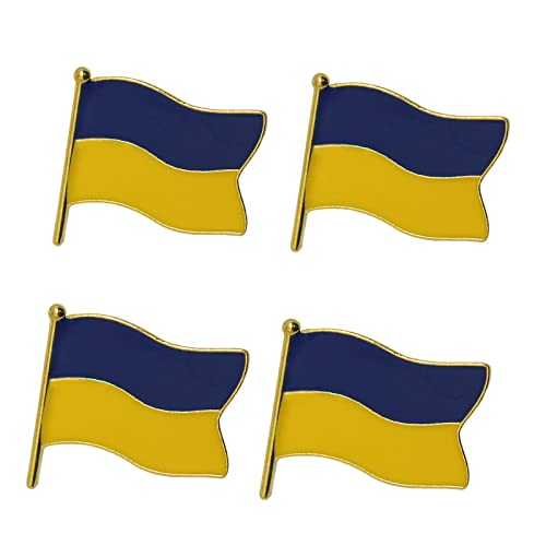 4PCS Ukraine Flag Pins, I Stand with Ukraine Flag Badges, Ukrainian Pin for Show Your Support to Ukraine Cover