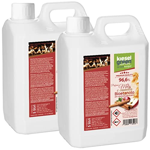 KieselGreen Bioethanolo 10 litri con Fragranza per Caminetto a Etanolo – Bio-etanolo profumato per Ambienti, molte Fragranze - Profumo per Caminetto a bioetanolo da Interno o da Tavolo AZ10