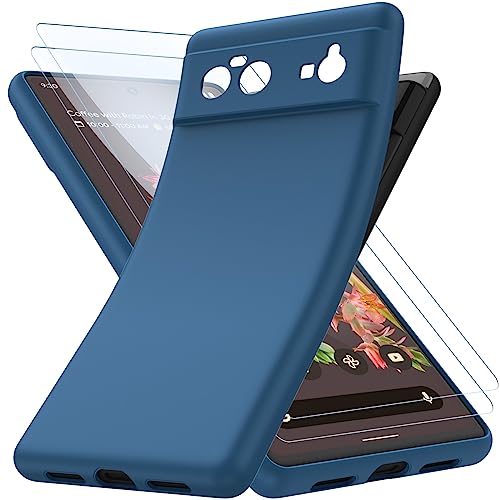 YESARMOR Funda para Google Pixel 6, Anti-Choques, Carcasa de Parachoques Prueba Golpes, Silicona Blanda TPU Capa, Azul
