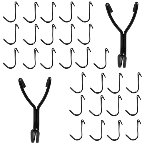 LifCratms Pegboard Hooks, 3/4 Inch Black J Hooks 30 Pack, Will Not Fall Out, Ideal Display Hooks for Hanging Jewelry, Small Tools, Retail Items, Fit Pegboard with Hole Spacing of 2.5cm