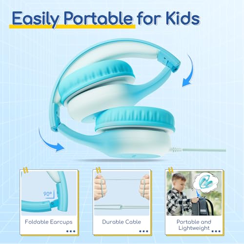 Image of EarFun K1 Kids Headphones Wired with Mic, Volume Limit Headphones for Kids