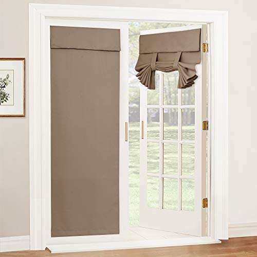 RYB HOME Door Window Curtains for Patio, Room Darkening Draft Block Window Shades Privacy Thermal Insulated Blinds for French Door Skylight, W34 x L80 inch, Coffee, 1 Panel