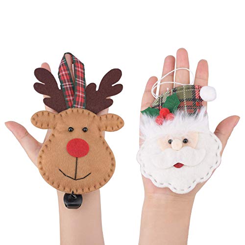 Christmas Tree Ornaments, Pack of 12 Christmas Santa Clause Snowman Stocking Tree Reindeer Bell Design Plush Felt Ornaments Hanging Decorations for Xmas Holiday Home Party Decor, Approx. 5 Inches Each