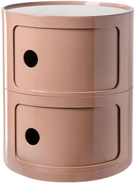 Table de Chevet en Plastique ABS Modulaire, Meuble de Rangement Rond Empilable avec Design Amovible, Table de Nuit Easy Install pour Chambre à Coucher et...