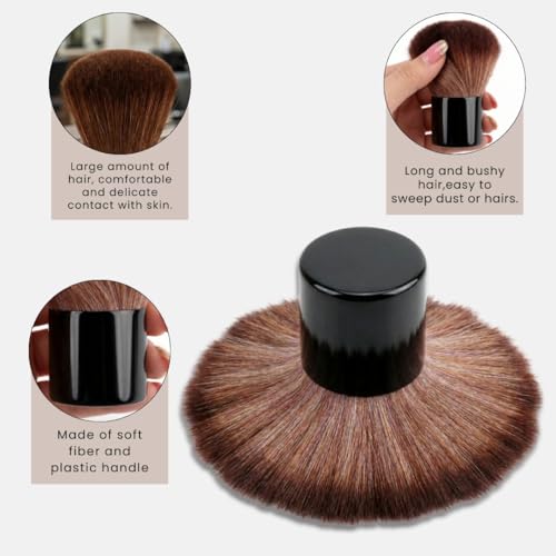 Image of FOLELLO Professional Hairdressing Stylist Barber Brush for After Shave and Hair Cutting Cleaning, Face Neck Duster, Hair Sweep Brush for Salon, Soft Barber Face Cleaning Hairbrush