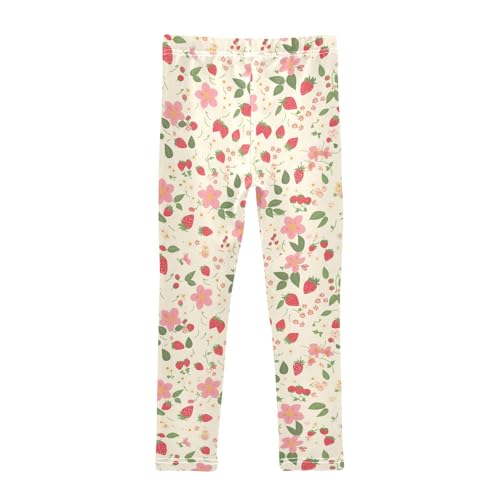 KLL Organic Garden Safari Strawberry Toddler Girl Legging Soft Full Length Athleisure Pants Exercise2