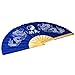 Medifier Chinese Kung Fu Tai Chi Fan Arts Dance/Practice Performance Bamboo Folding Fan (Dragon and Phoenix Blue Background)