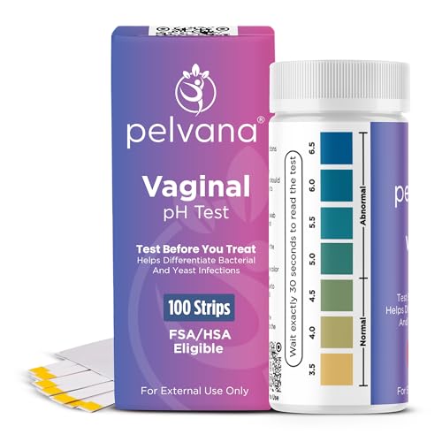 Pelvana Vaginal pH Test Strips for Women – 100 Strips, at-Home BV and Yeast Infection Test Kit, Vaginal pH Tester to Differentiate Between Conditions
