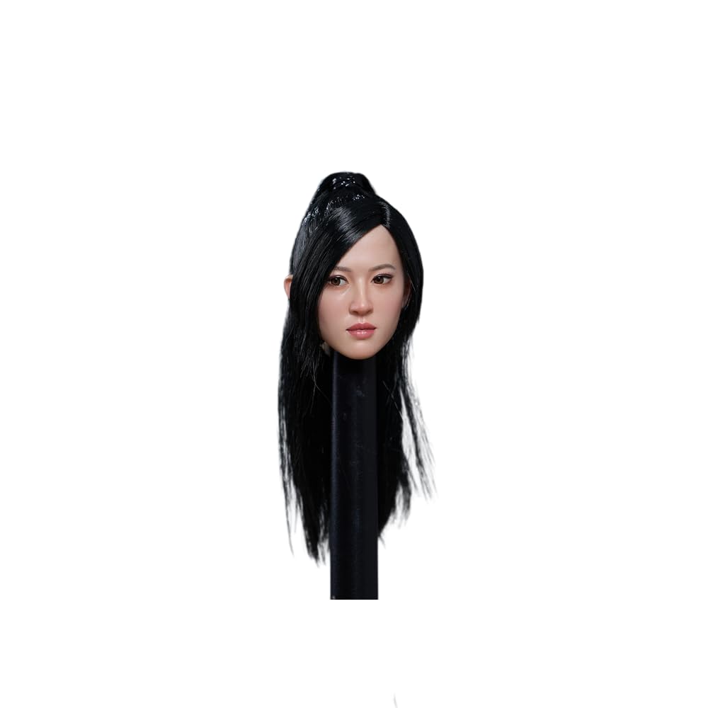 Tête de femme 1/6 asiatique cheveux noirs yeux mobiles pour figurine PH TBL JO