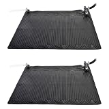 Intex 47 Inch x 47 Inch Solar Pool Heater Mat for 8,000 Gallon Above Ground Pool with Hose Attachment and Bypass Valve, Black (2 Pack)