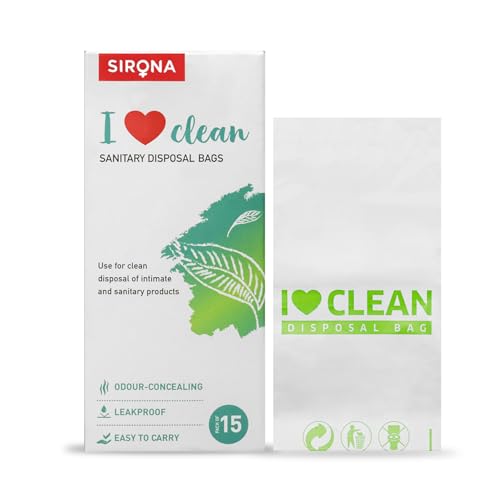 Image of Sirona Personal Disposal Bags - 15 Bags for Discreet Tampons, Sanitary Pads /Napkin, Panty Liners, Tampons & Condoms | Menstrual Care and Hygiene Products