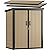 DWVO 51 cuft Outdoor Storage Shed with 2 Shelves, Weatherproof Vertical Tool Shed with Floor & Lockable Doors, Sturdy Double-Wall Plastic Cabinet for Garbage Cans and Garden Equipment (Brown)