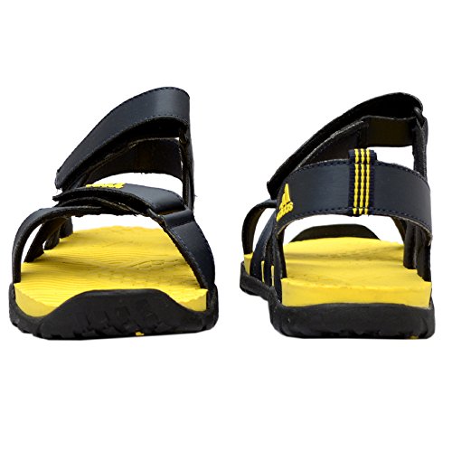 Image of Adidas Men's Alsek Black and Yellow Athletic & Outdoor Sandals - 7 UK