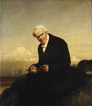 Peinture à l'huile de collection Julius Schrader portrait de Baron Alexander Von Humboldt 12x16