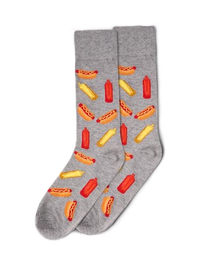MeMoi Men's Tasty Hot Dogs Rayan Blend Novelty Crew Sock3