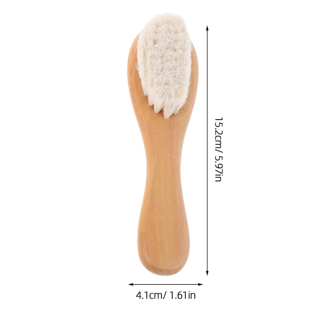Spazzola Neonato, 1 Pezzo Legno Naturale Marrone, Setole Capra Morbide, Lunghezza 15Cm Larghezza 4Cm Per Bambini