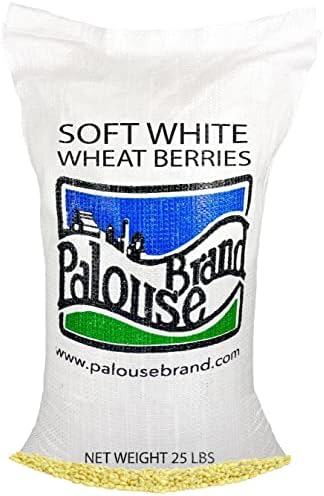Soft White Wheat Berries | Family Farmed in Washington State | 100% Desiccant Free | 25 lbs Bulk | Sproutable | Non-GMO Project Verified | Kosher | Poly Bag