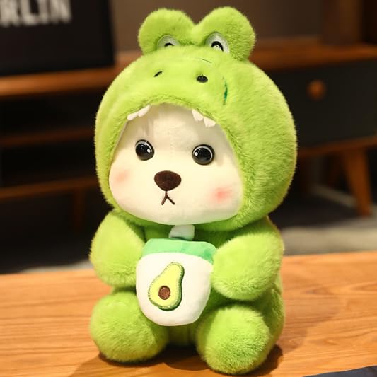 Image of SCOOBA Cap Bear with Avocado Dress bonbon Soft Toys for Kids Babies 35cm Medium (Bear with Avocado bonbon)