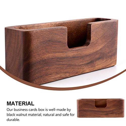Hemoton Suporte de Exibição de Cartões de Visita de Madeira para Escritório Exibição de Nome de Escr